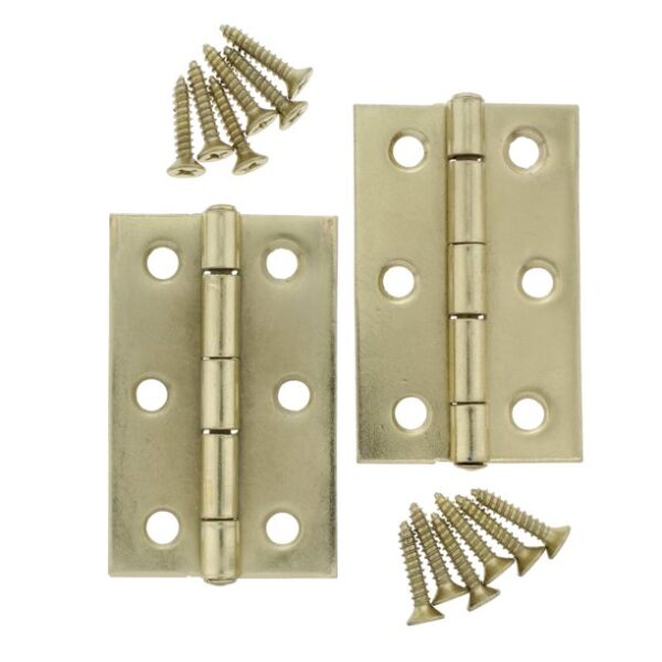 2-1/2" Narrow Butt Hinge, Brass Plated - Image 3