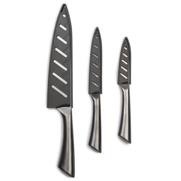 3pcs Chef Knife Set W/Blade Cover - Image 3