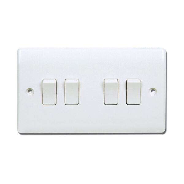 Carl & Gilbert 4 Gang 2 Way Switch, Flatplate