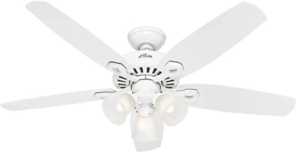Builder Plus Fan w/Light-White Finish