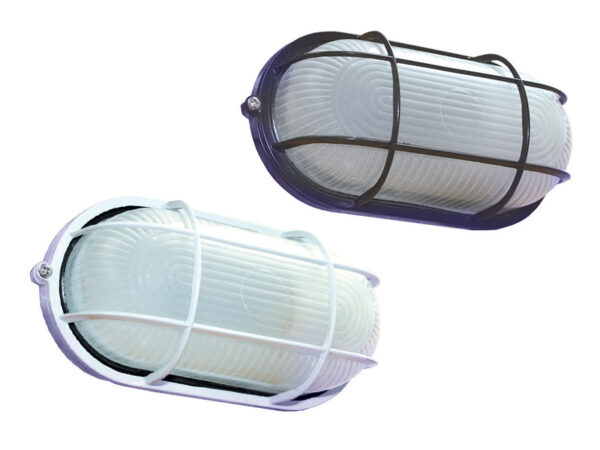 Oval Bulkhead Light, White