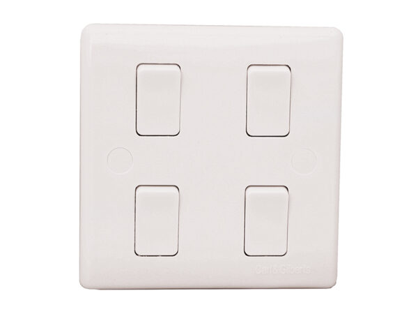 Carl & Gilbert 4 Gang 2 Way Switch, Flatplate