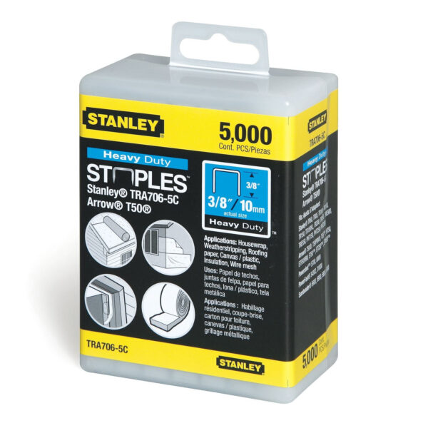 Stanley 3/8" Heavy-Duty Staples, 5000 count