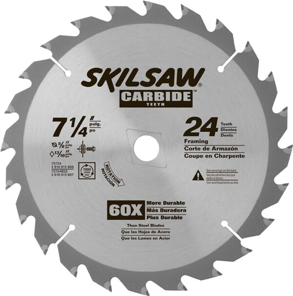 7-1/4" 24-Tooth Carbide Tip Blade