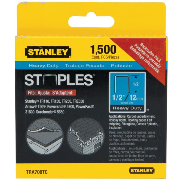 Stanley 1/2'' Heavy-Duty Staples, 1500 count