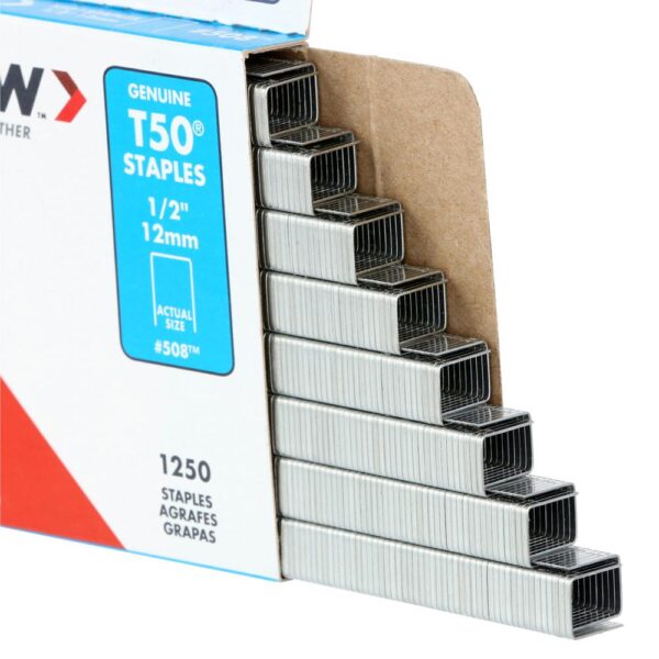 Arrow 508 1/2" T50 Staples, 1250 Staples - Image 3
