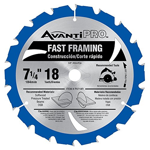 Avanti Pro 7-1/4 in. x 18 Tooth Fast-Framing Circular Saw Blade