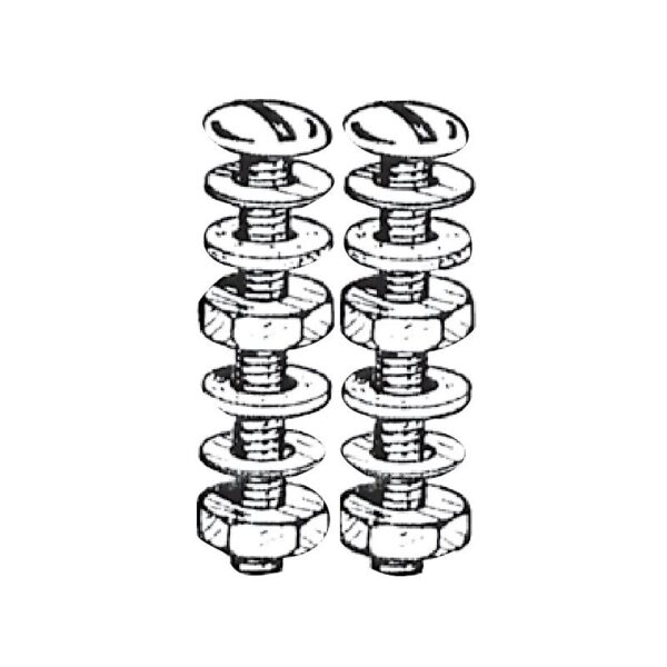 Extra Heavy Solid Brass Close-Couple Bolt Set