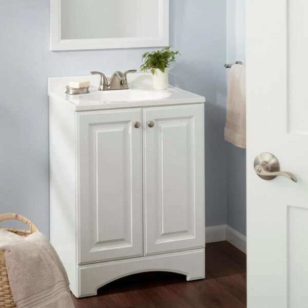 Builders 4" Centerset 2-Handle Low-Arc Bathroom Faucet - Image 3