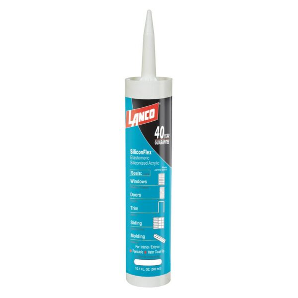 Lanco Acrylic Silicone Flex Caulk, Clear, 10.1 oz