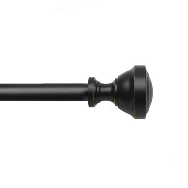 1" Matte Black Curtain Rod, 30"- 84"
