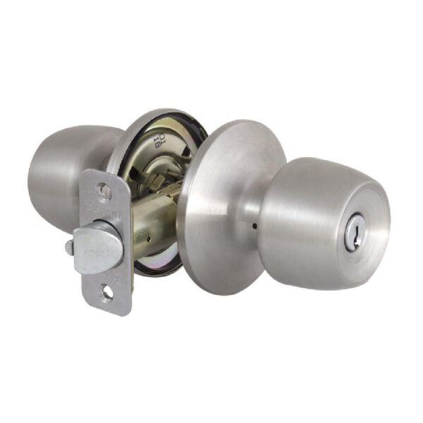Keyed Entry Door Lock Set, Stainless Steel - Image 2