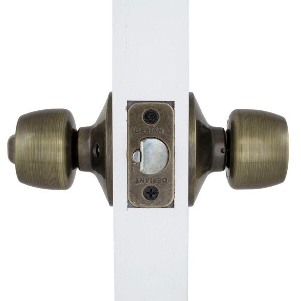 Keyed Entry Door Lock Set, Antique Brass - Image 3