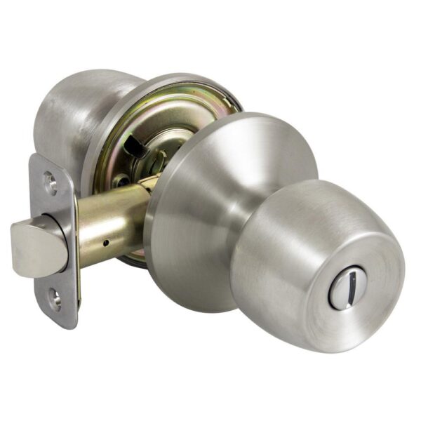 Bed & Bathroom Lockset, Stainless Steel - Image 2