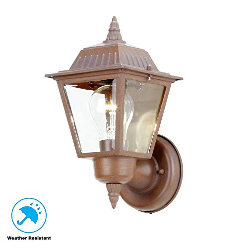 1-Light Outdoor Wall Lantern Sconce, Rustic Bronze