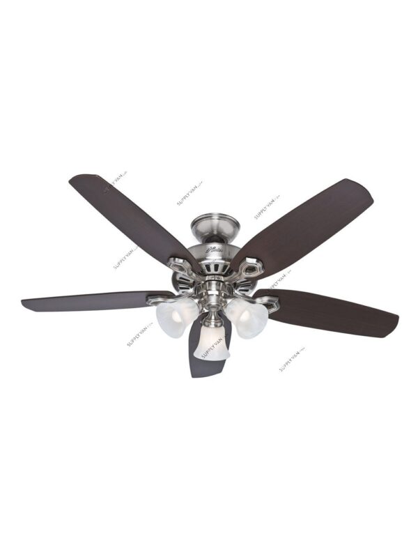 Builder Plus Fan w/Light-Brushed Nickel