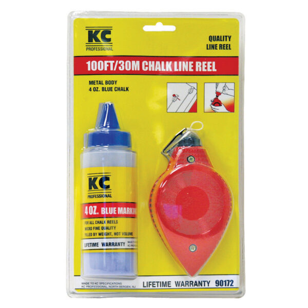 KC Professional 90172 Chalk Line Reel, 100ft/30m