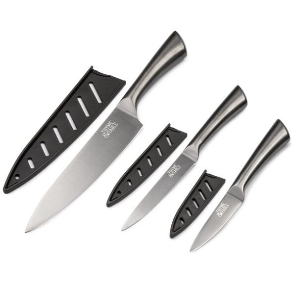 3pcs Chef Knife Set W/Blade Cover - Image 2