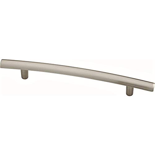 Arched 5-1/16" Center-to-Center Satin Nickel Drawer Pull