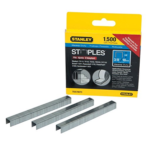 Stanley 3/8" Heavy-Duty Narrow Crown Staples, 1500 count