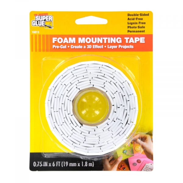 Super Glue Pre-Cut Foam Mounting Tape, 6-ft. Rolls