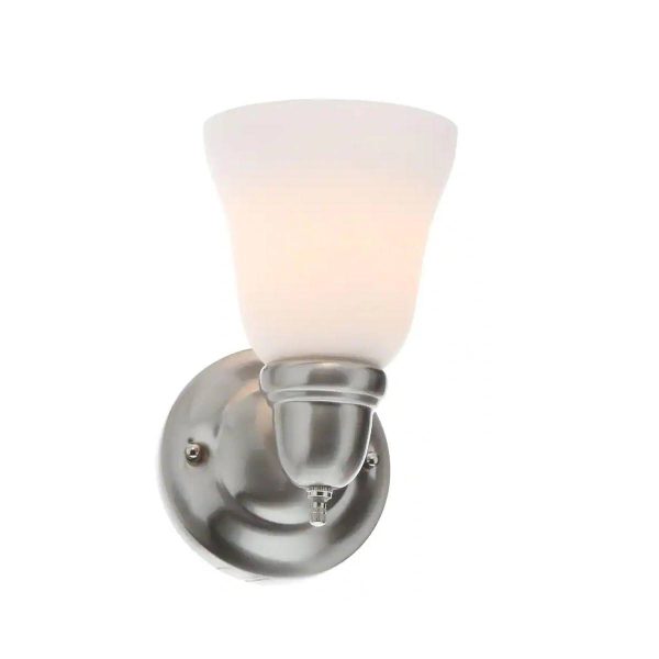 Hampton Bay Wall Sconce 1-Light Satin Nickel - Image 2